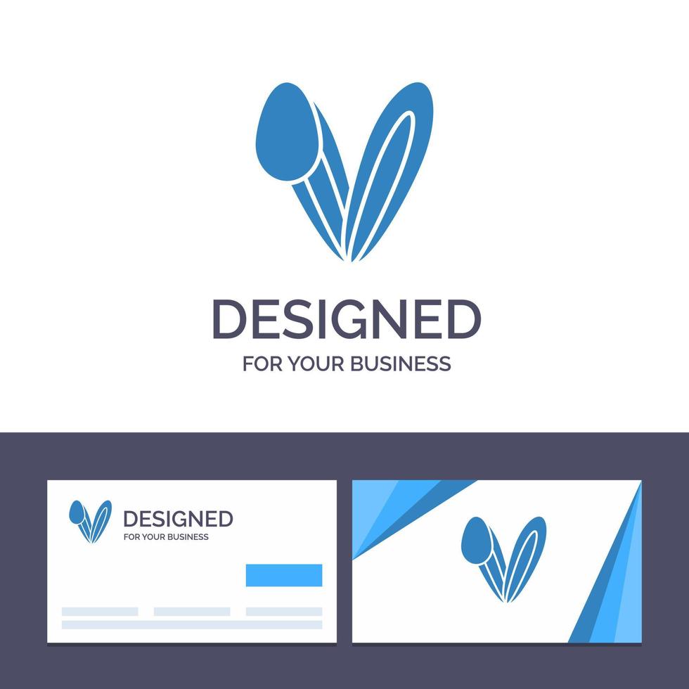 tarjeta de visita creativa y plantilla de logotipo animal conejito cara conejo ilustración vectorial vector