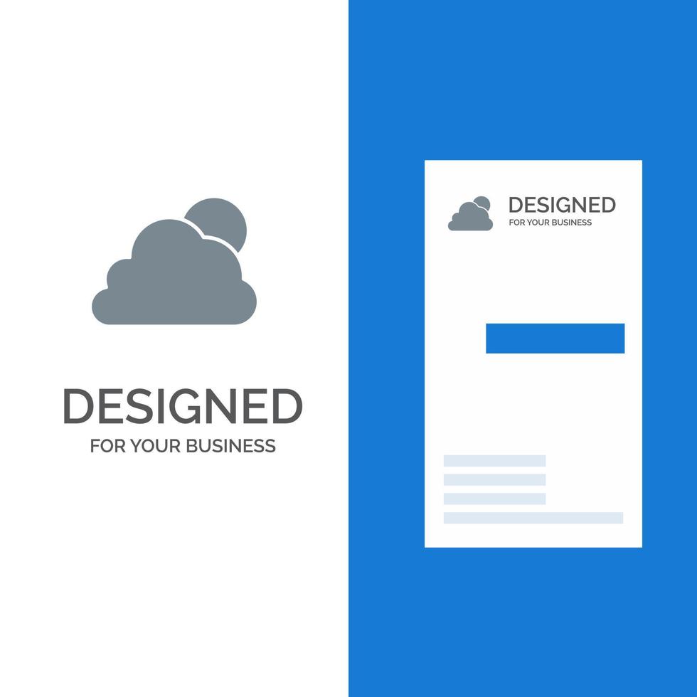 cielo nube sol nublado gris diseño de logotipo y plantilla de tarjeta de visita vector