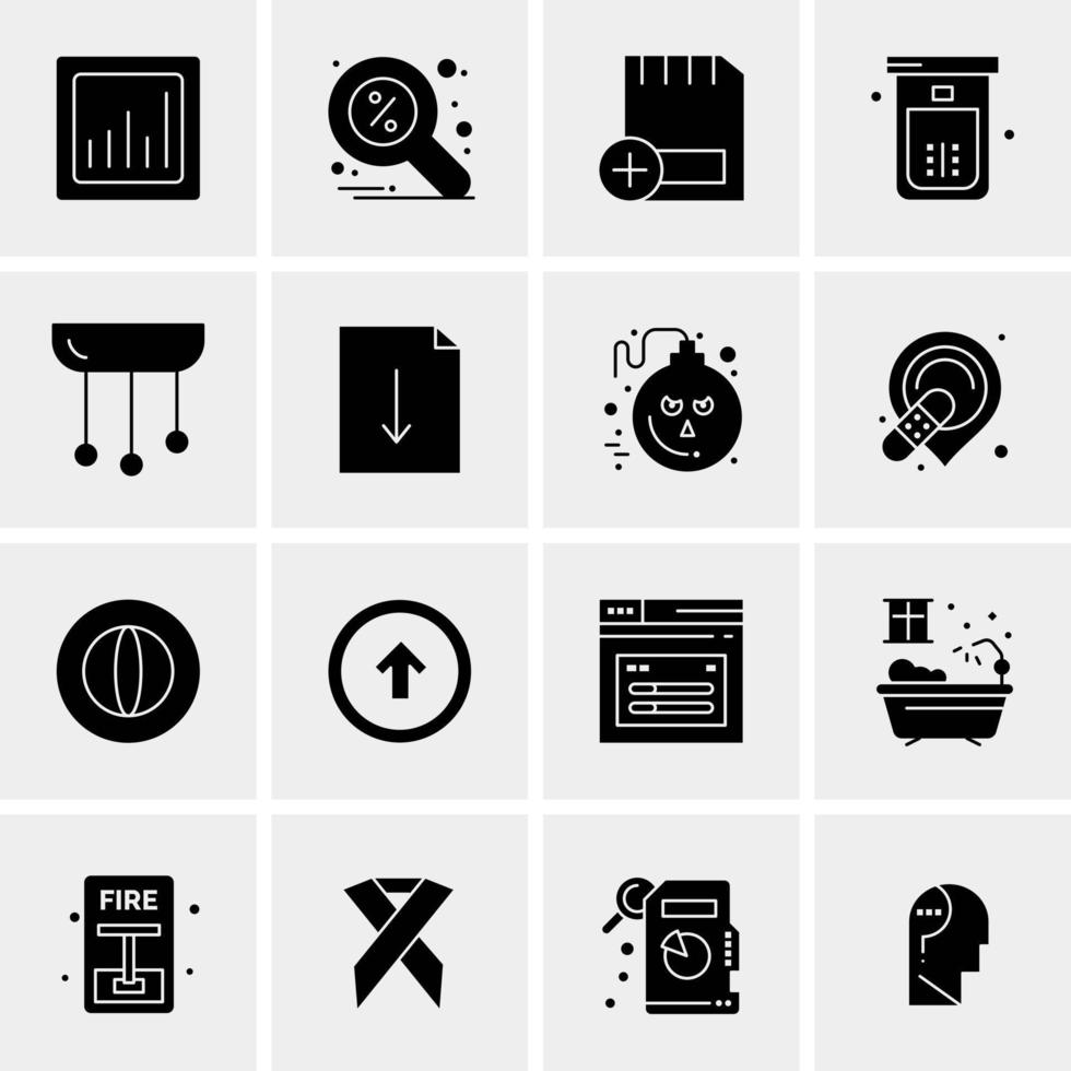 16 iconos de negocios universales vector ilustración de icono creativo para usar en proyectos relacionados con la web y dispositivos móviles