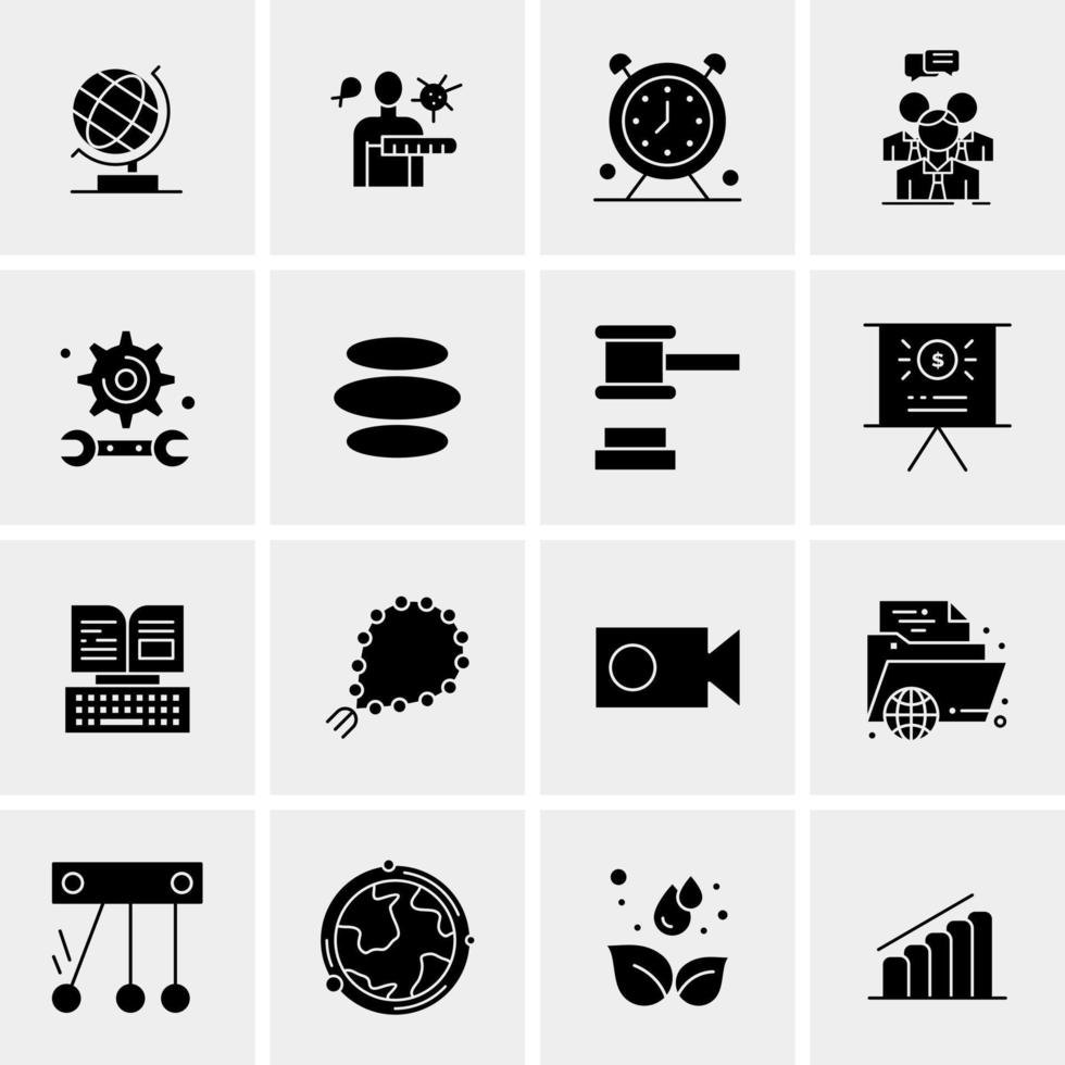 16 iconos de negocios universales vector ilustración de icono creativo para usar en proyectos relacionados con la web y dispositivos móviles