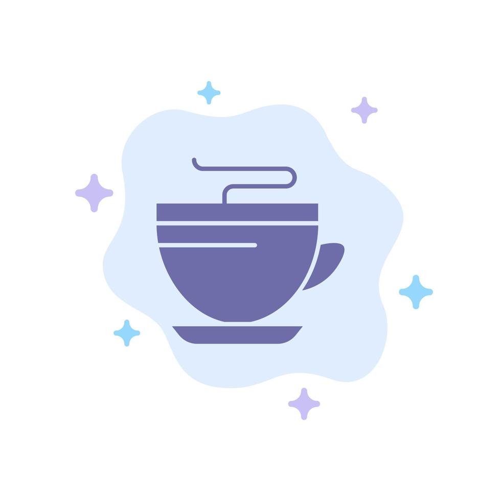 icono azul de limpieza de la taza de té y café en el fondo abstracto de la nube vector