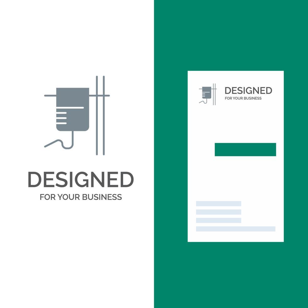 Healthcare Medical Rehydration Transfusion Grey Logo Design and Business Card Template vector