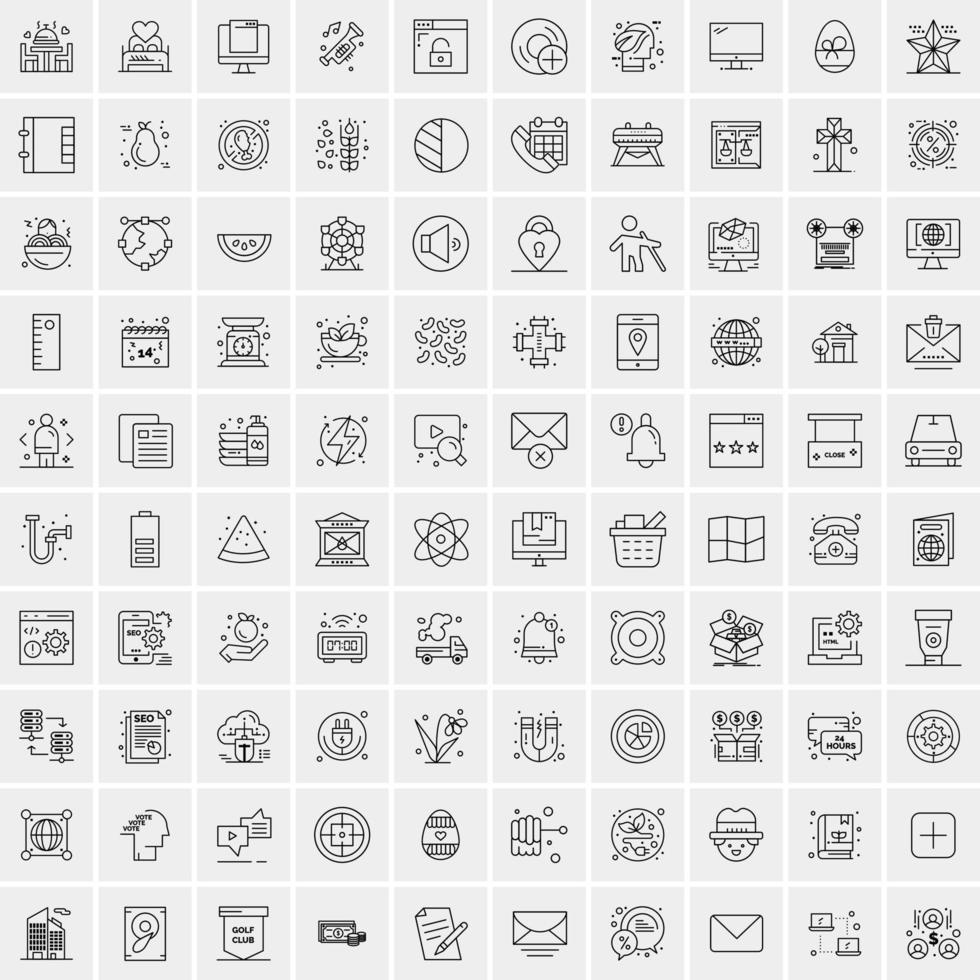 100 iconos de negocios para web y material impreso vector