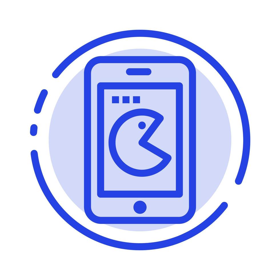 Buy Mobile Phone Hardware Blue Dotted Line Line Icon vector