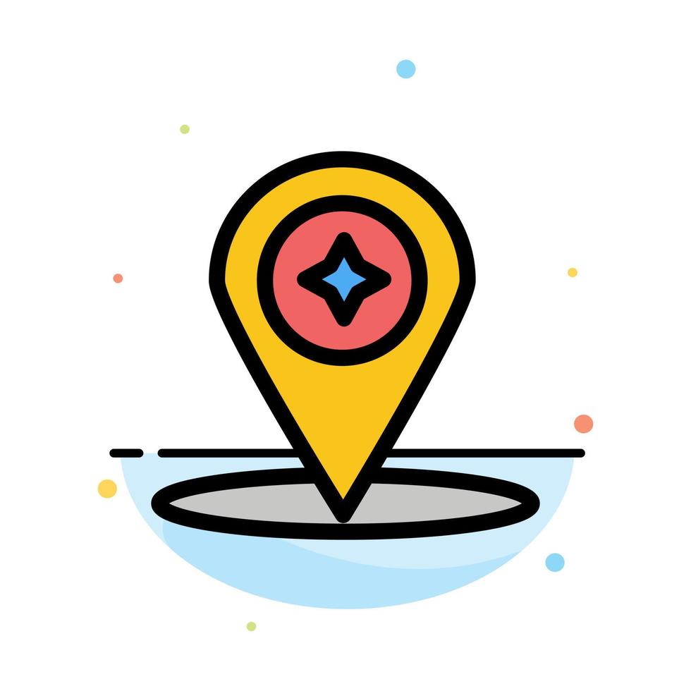 Map Compass Navigation Location Abstract Flat Color Icon Template vector