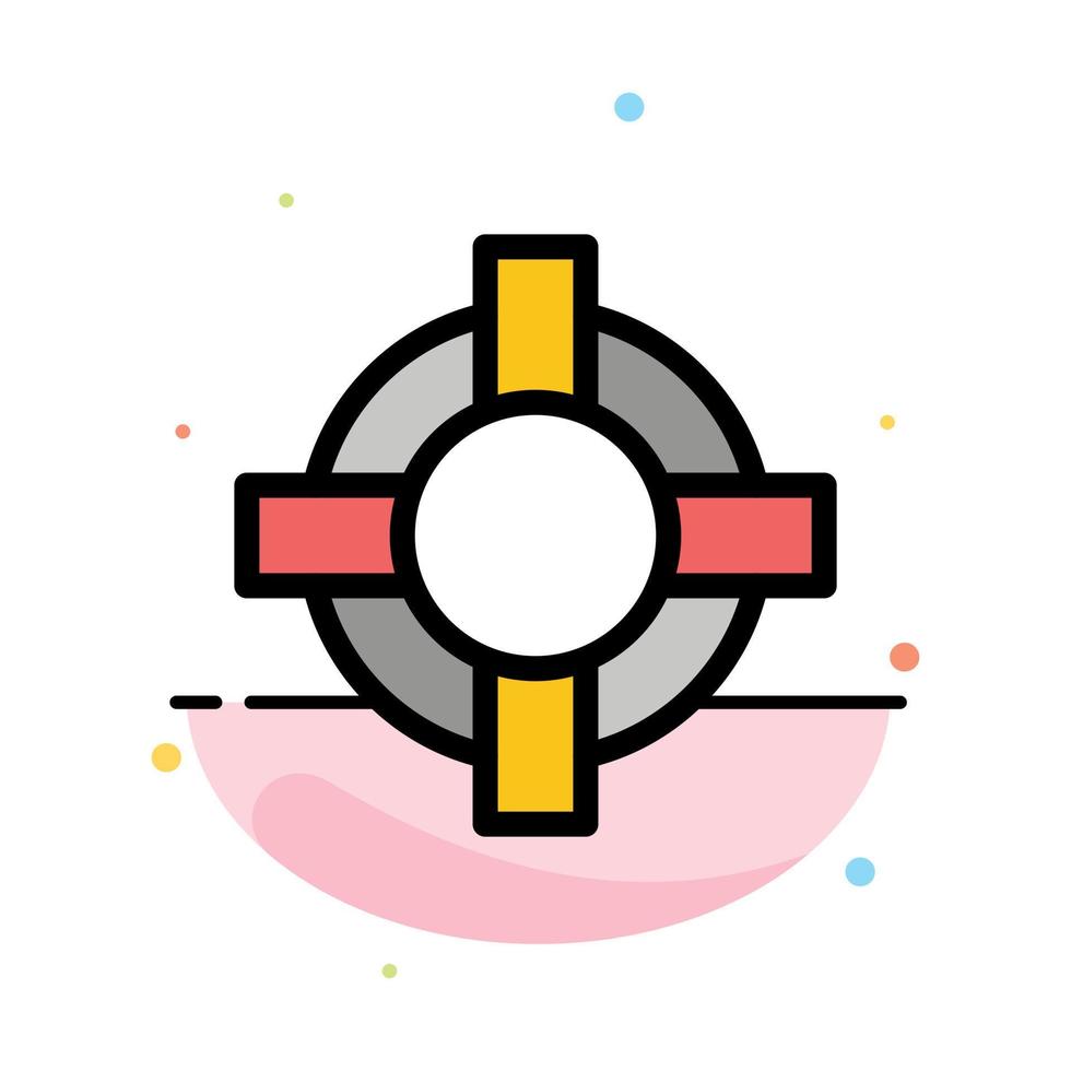 Help Lifesaver Support Abstract Flat Color Icon Template vector