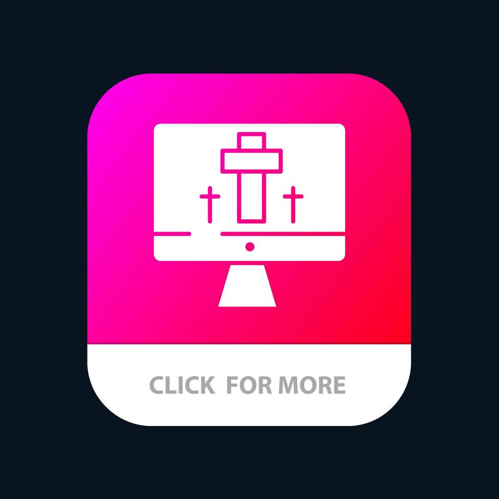 Monitor Screen Easter Egg Mobile App Button Android and IOS Glyph Version vector