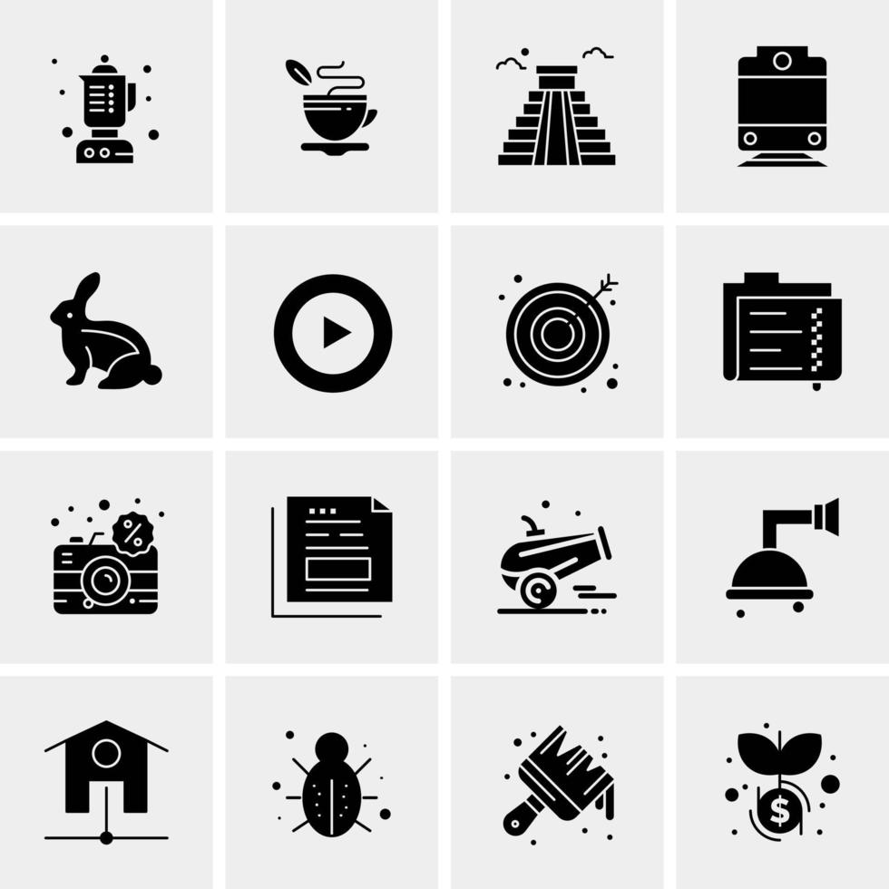 16 iconos de negocios universales vector ilustración de icono creativo para usar en proyectos relacionados con la web y dispositivos móviles