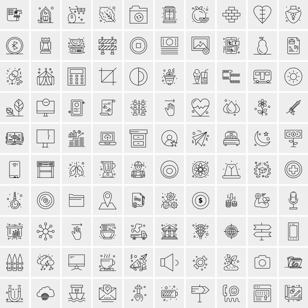 100 iconos de negocios para web y material impreso vector