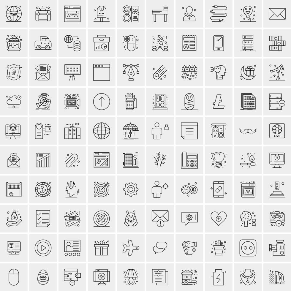 100 iconos de negocios para web y material impreso vector