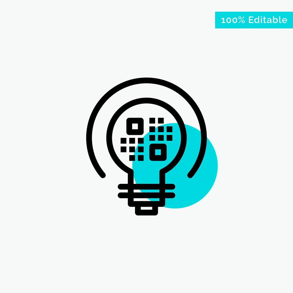 Data Insight Light Bulb turquoise highlight circle point Vector icon
