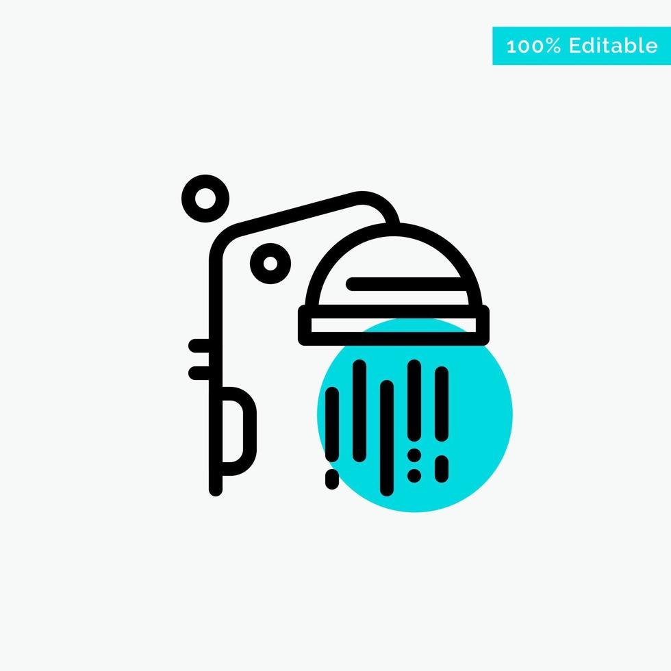 Bathroom Clean Shower turquoise highlight circle point Vector icon