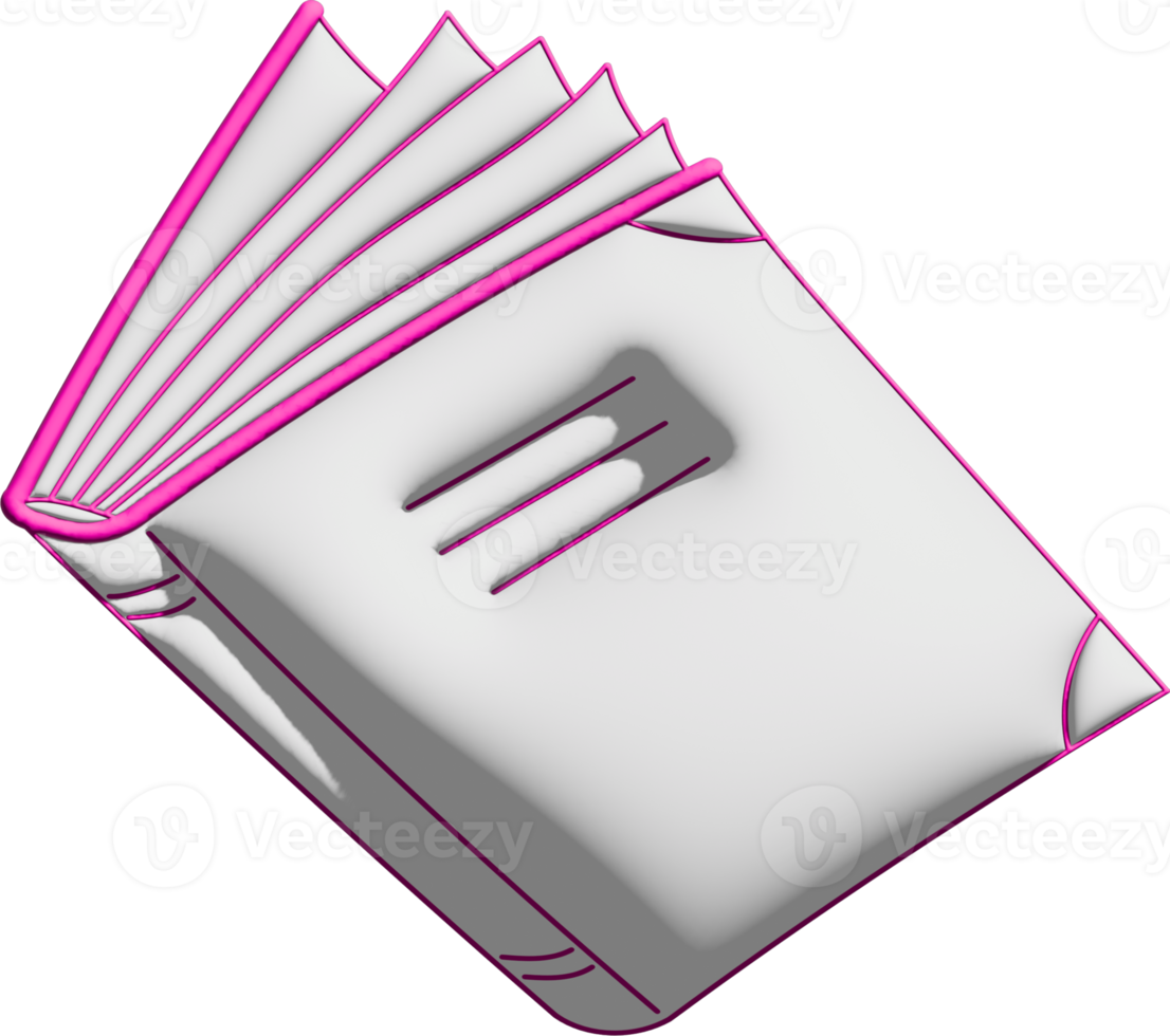 Illustration of a diary notebook in 3d. png