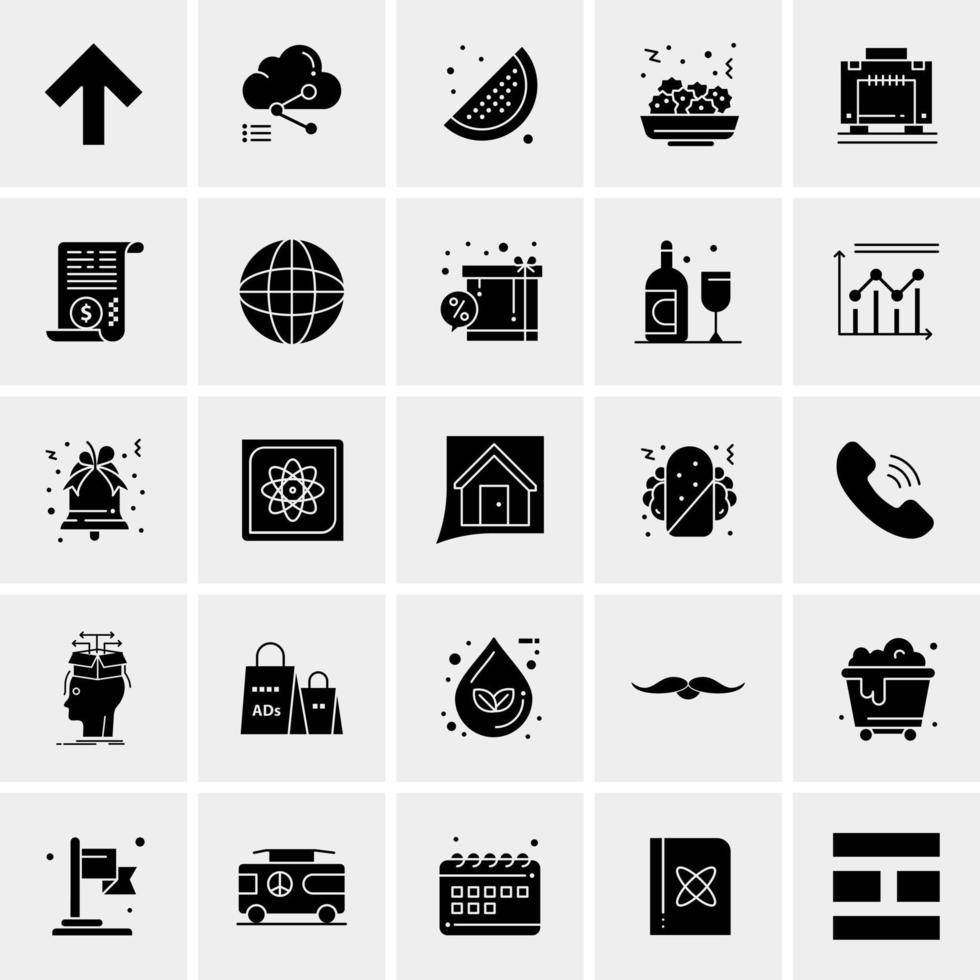 25 iconos de negocios universales vector ilustración de icono creativo para usar en proyectos relacionados con la web y dispositivos móviles