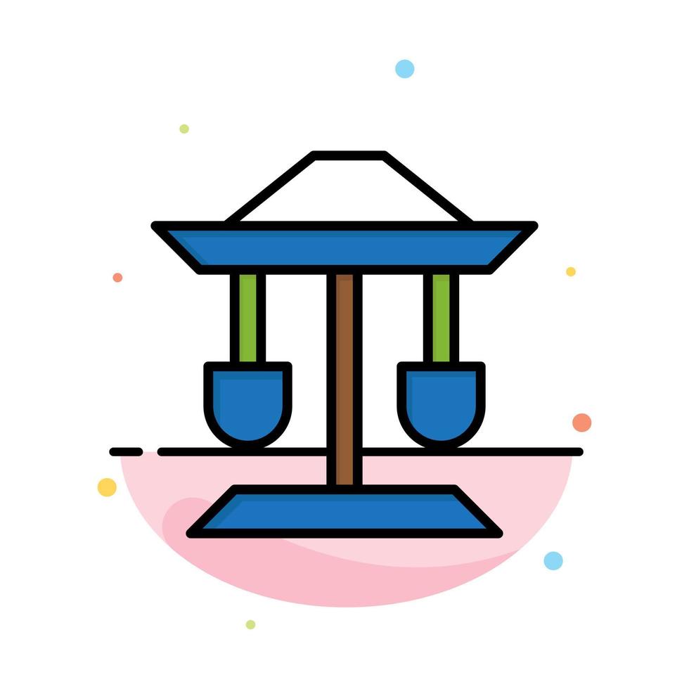 Drum Well Law Balance Abstract Flat Color Icon Template vector
