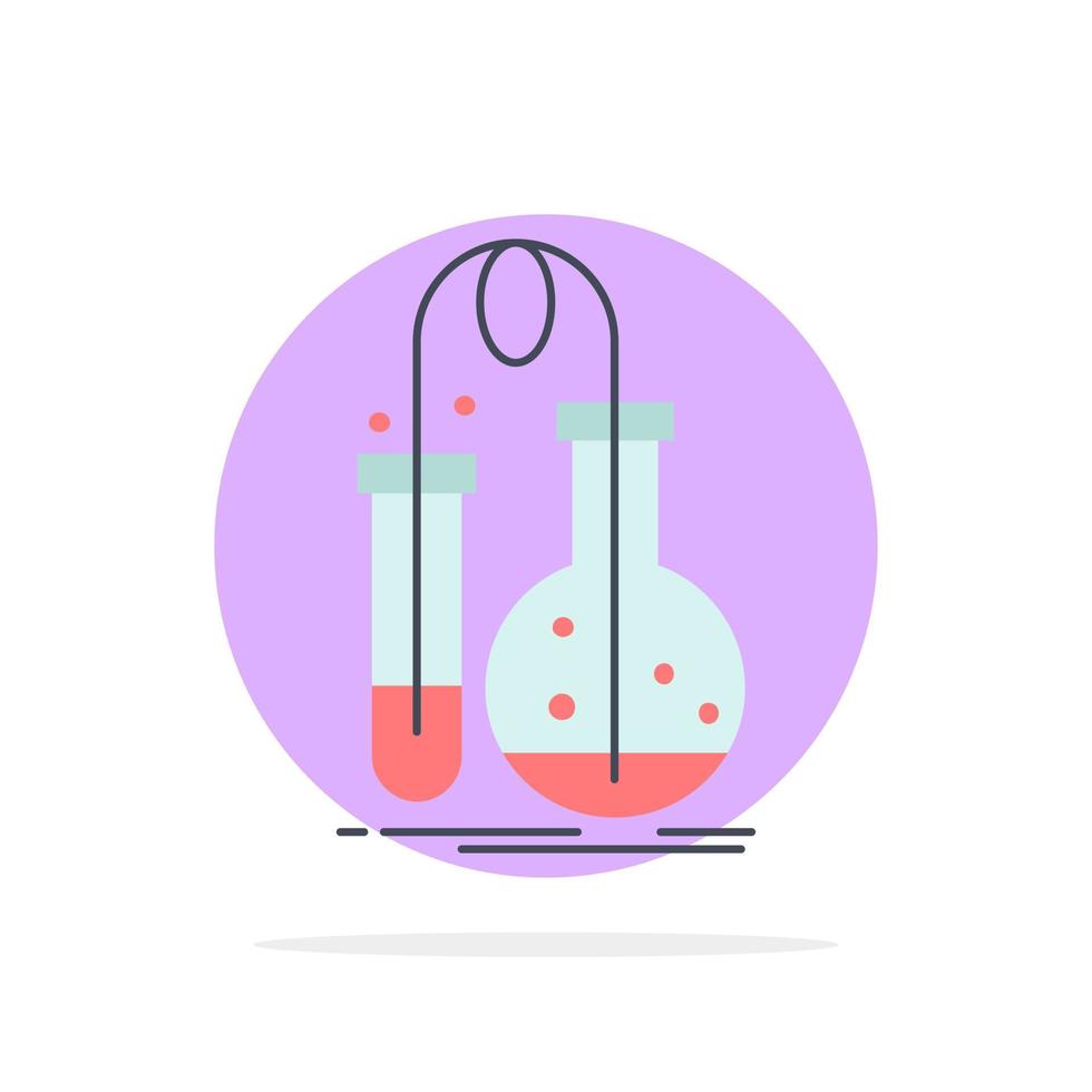 prueba química matraz laboratorio ciencia color plano icono vector