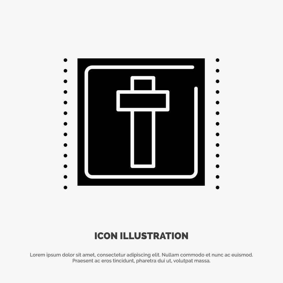 cruz pascua vacaciones signo sólido glifo icono vector