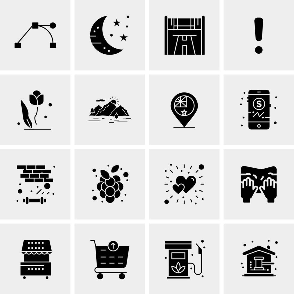 16 iconos de negocios universales vector ilustración de icono creativo para usar en proyectos relacionados con la web y dispositivos móviles