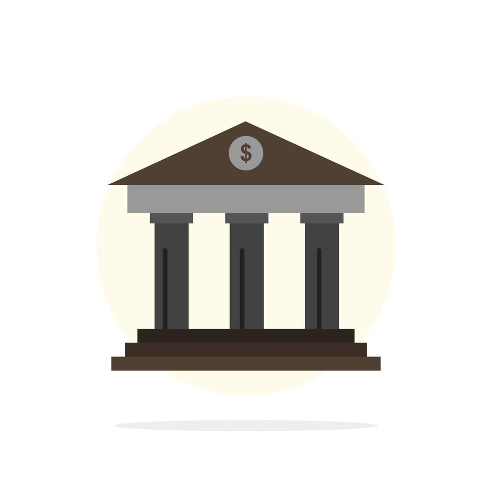 banco negocio finanzas edificio dinero abstracto círculo fondo plano color icono vector