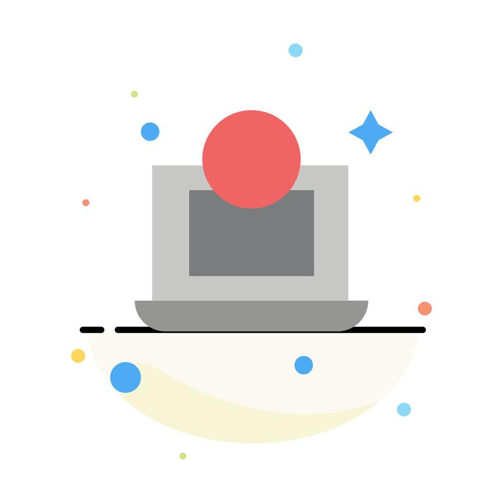 Laptop Dollar Money Abstract Flat Color Icon Template vector