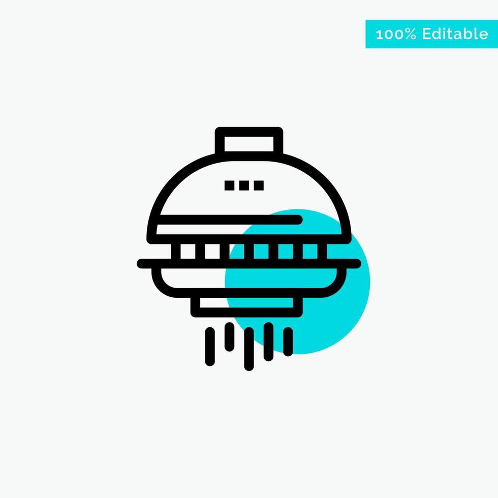 Space Shuttle Spacecraft Ufo turquoise highlight circle point Vector icon