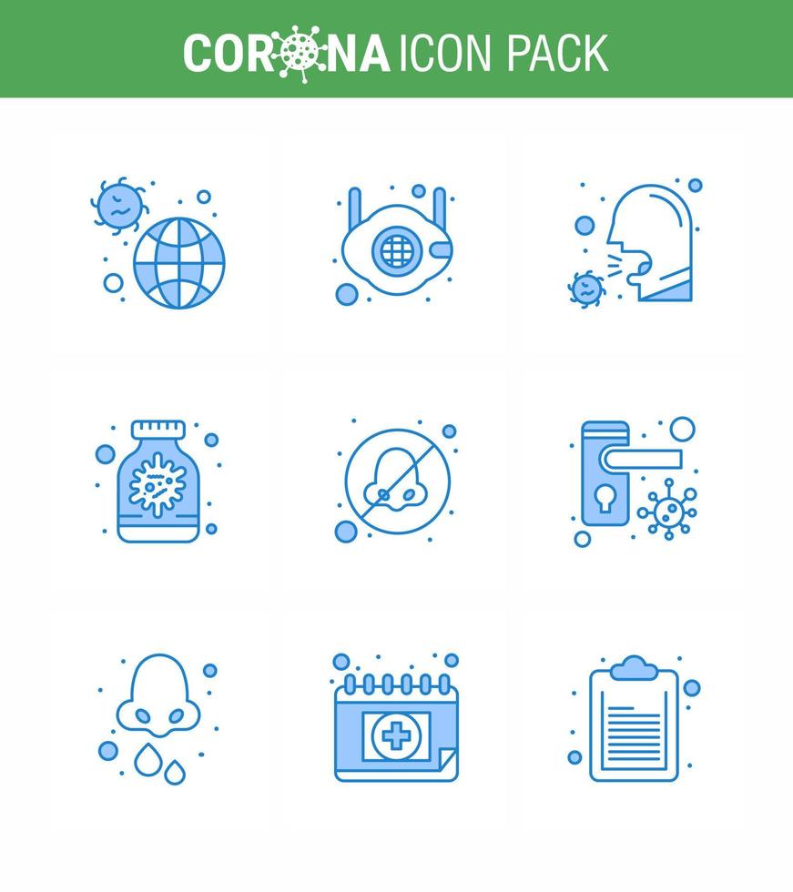 Coronavirus 2019nCoV Covid19 Prevention icon set capsule sneeze virus safety sick healthcare viral coronavirus 2019nov disease Vector Design Elements