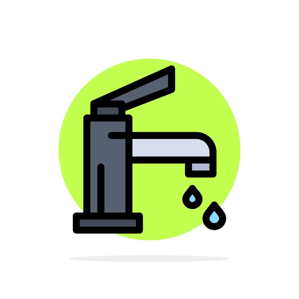 Bath Bathroom Cleaning Faucet Shower Abstract Circle Background Flat color Icon vector