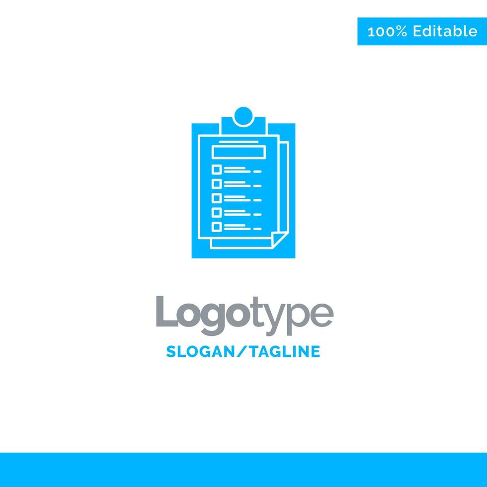 Card Presentation Report File Blue Solid Logo Template Place for Tagline vector