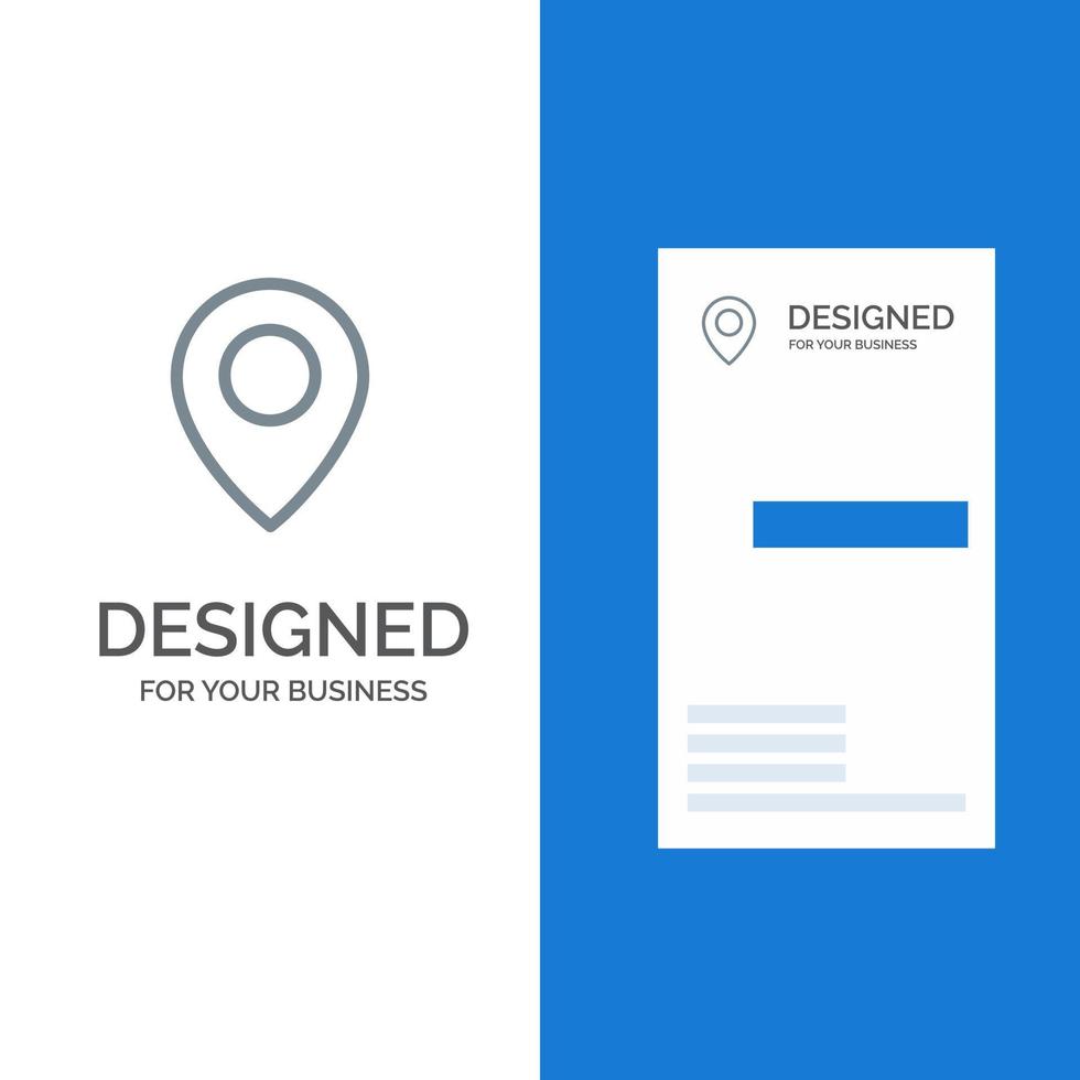 diseño de logotipo gris del mapa de ubicación de twitter y plantilla de tarjeta de visita vector