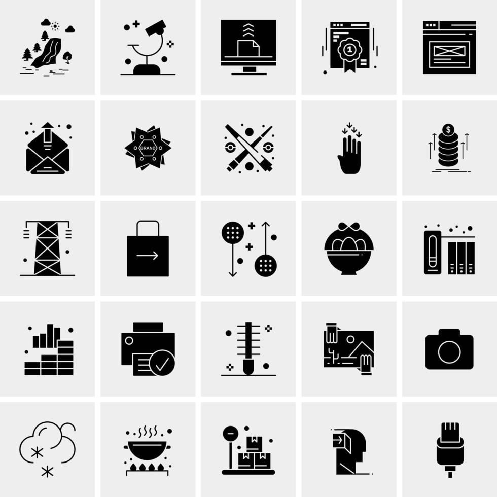 25 iconos de negocios universales vector ilustración de icono creativo para usar en proyectos relacionados con la web y dispositivos móviles