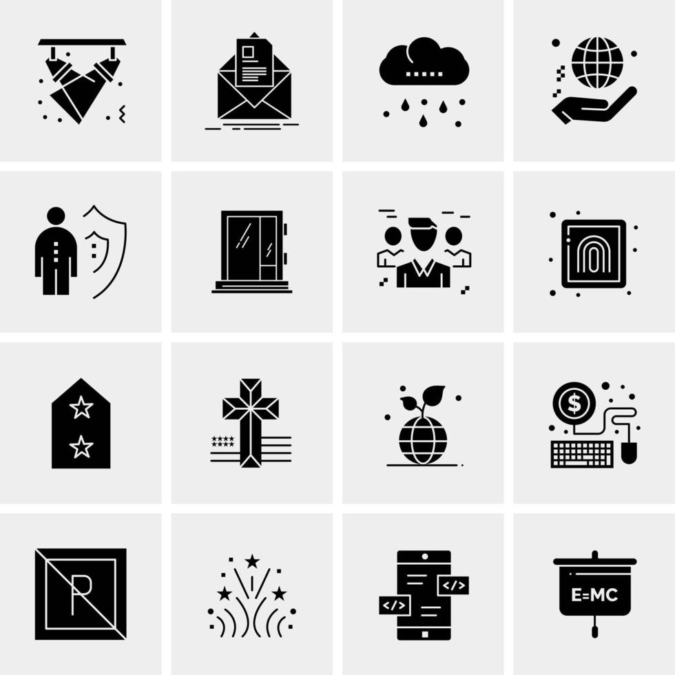 16 iconos de negocios universales vector ilustración de icono creativo para usar en proyectos relacionados con la web y dispositivos móviles