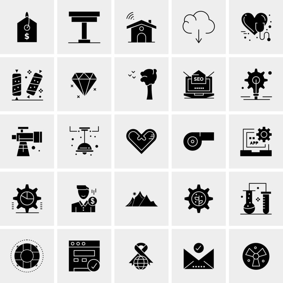 25 iconos de negocios universales vector ilustración de icono creativo para usar en proyectos relacionados con la web y dispositivos móviles