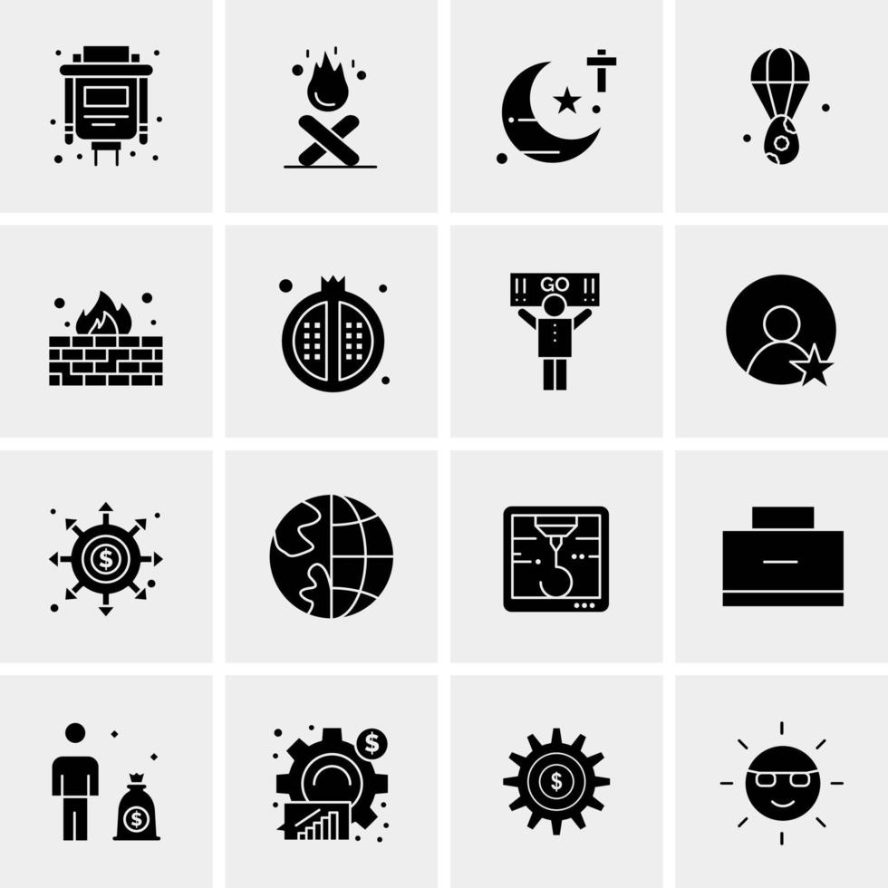 16 iconos de negocios universales vector ilustración de icono creativo para usar en proyectos relacionados con la web y dispositivos móviles