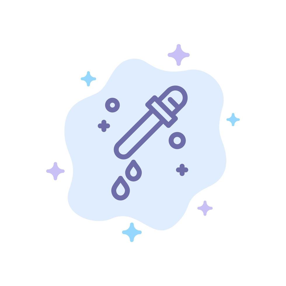 Dropper Pipette Science Blue Icon on Abstract Cloud Background vector