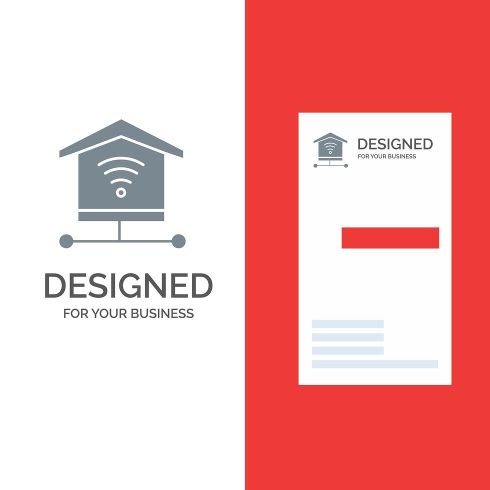 Security Internet Signal Grey Logo Design and Business Card Template vector