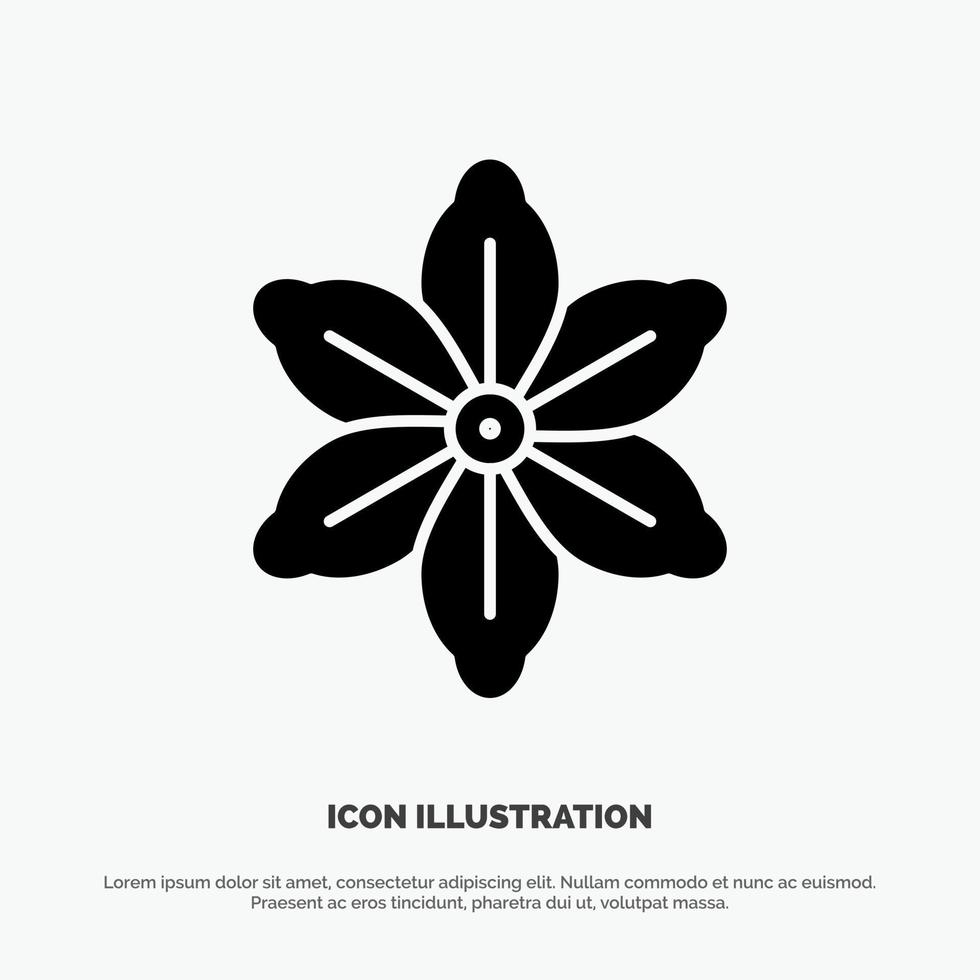 Flower Floral Nature Spring solid Glyph Icon vector
