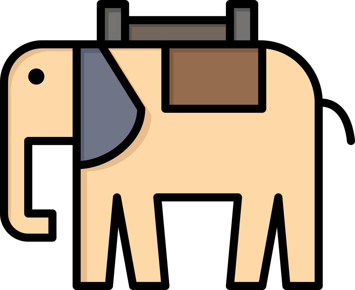 África animal elefante indio color plano icono vector icono banner plantilla