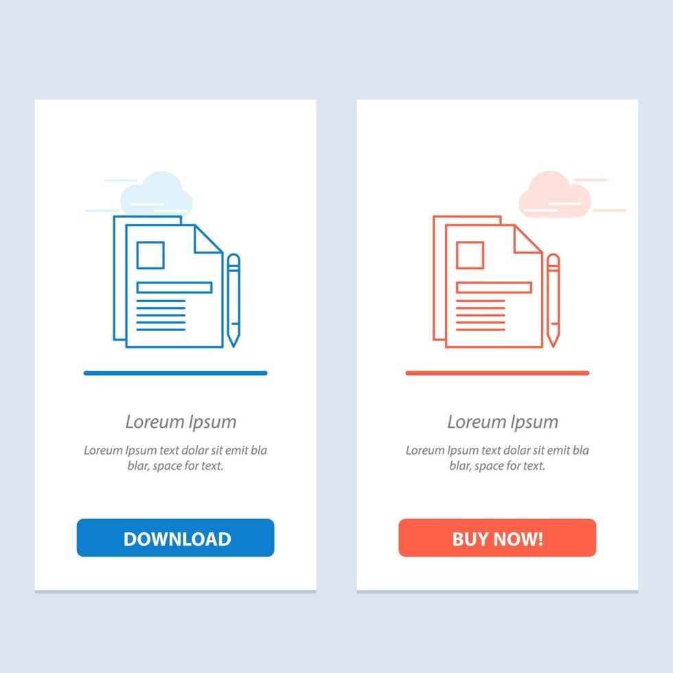 Contract Business Document Legal Document Sign Contract  Blue and Red Download and Buy Now web Widget Card Template vector
