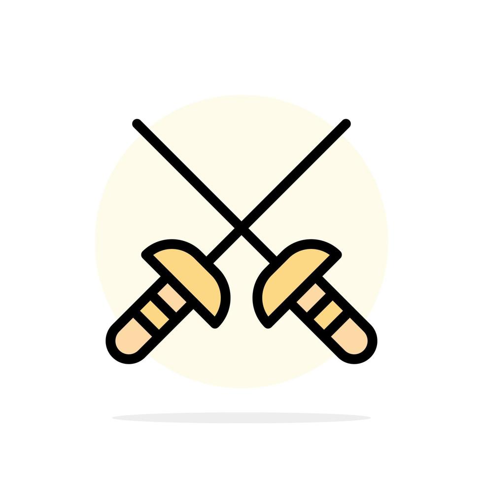 Fencing Sabre Sport Abstract Circle Background Flat color Icon vector