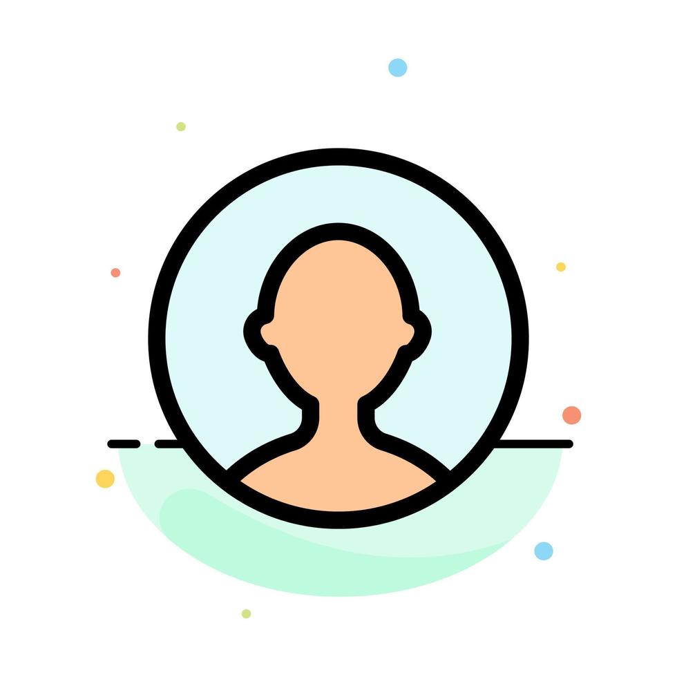 Avatar User Profile Abstract Flat Color Icon Template vector