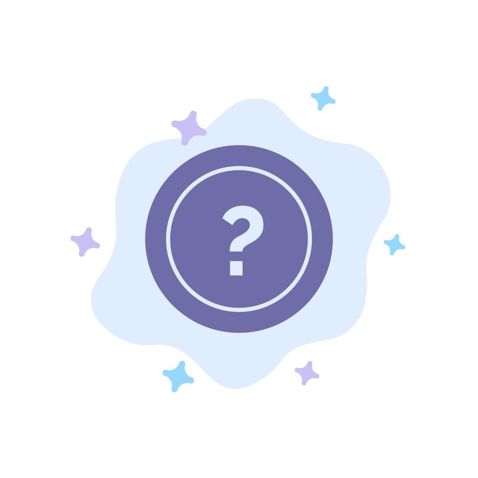 About Ask Information Question Support Blue Icon on Abstract Cloud Background vector