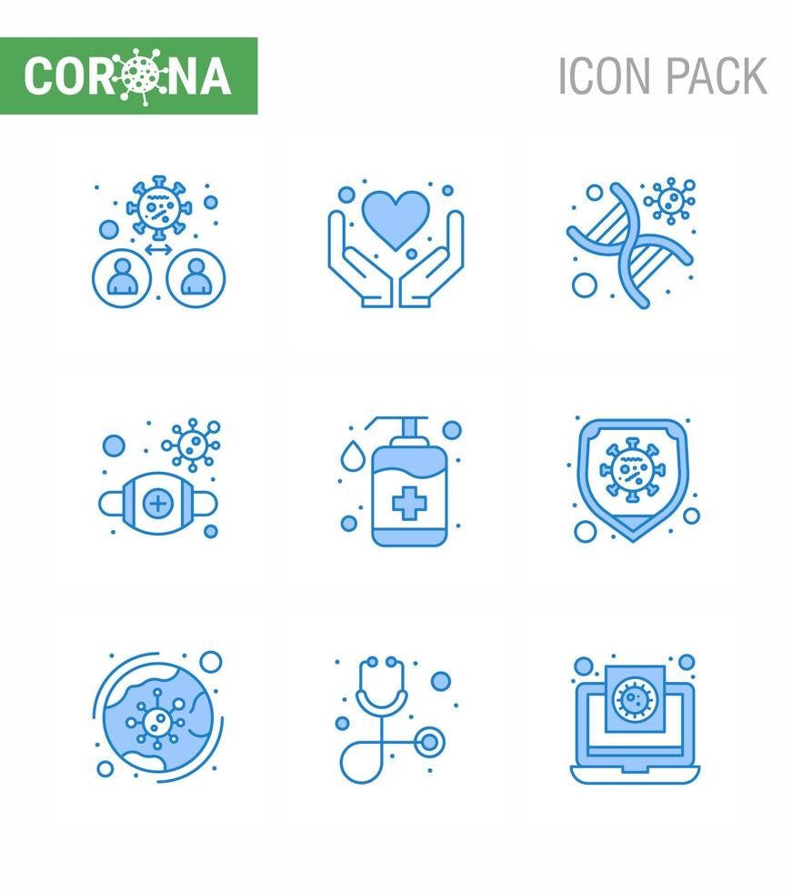 9 Blue Coronavirus disease and prevention vector icon safety mask health care flu strand viral coronavirus 2019nov disease Vector Design Elements