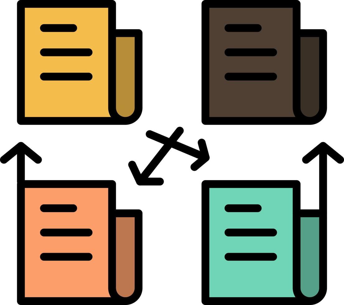 Exchange File Folder Data Privacy  Flat Color Icon Vector icon banner Template