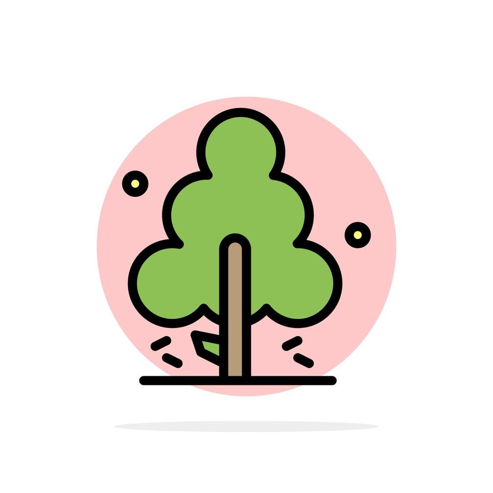 Nature Pine Spring Tree Abstract Circle Background Flat color Icon vector