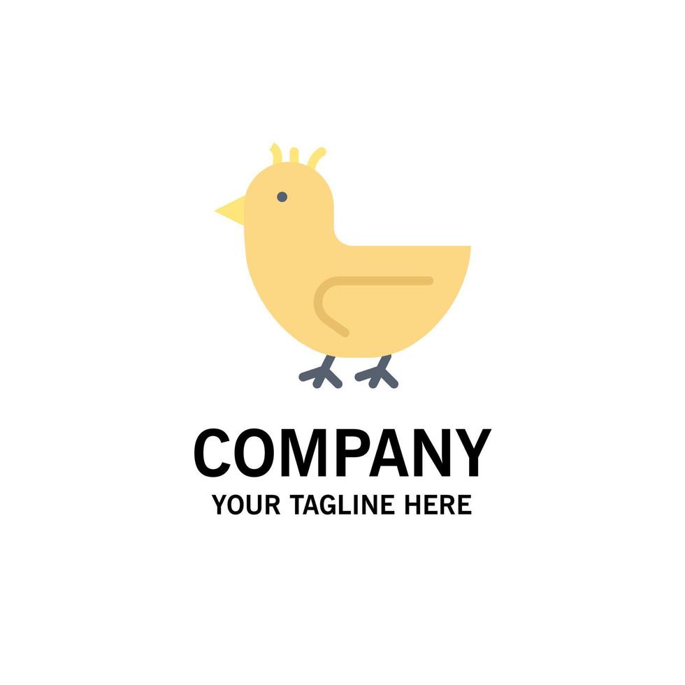 Duck Goose Swan Spring Business Logo Template Flat Color vector