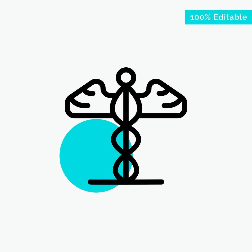 Medicine Medical Healthcare Greece turquoise highlight circle point Vector icon