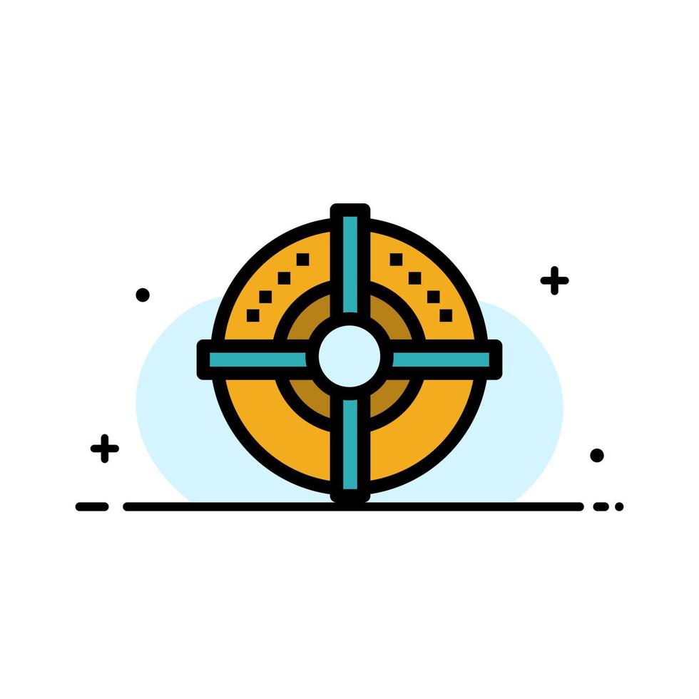 Target Arrow Strategy Point  Business Flat Line Filled Icon Vector Banner Template