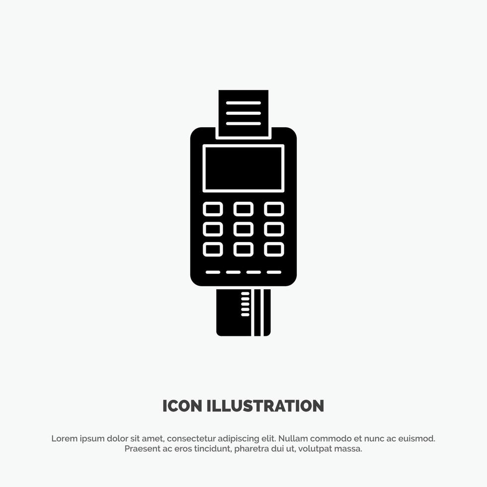 Machine Business Card Check Credit Card Credit Card Machine Payment ATM solid Glyph Icon vector