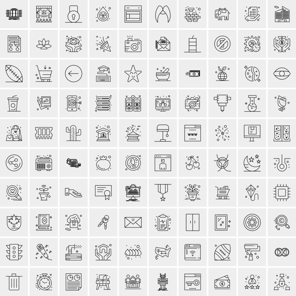 100 iconos de negocios para web y material impreso vector