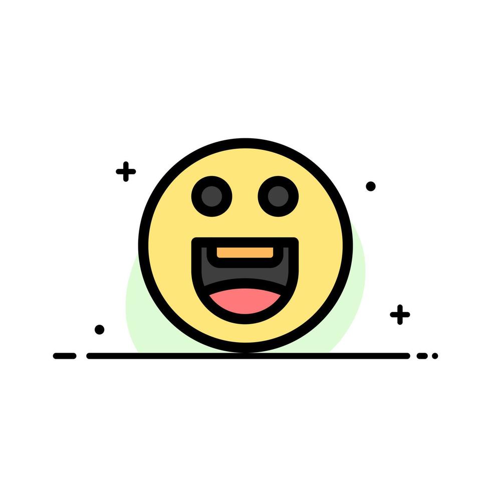 Emojis Happy Motivation  Business Flat Line Filled Icon Vector Banner Template